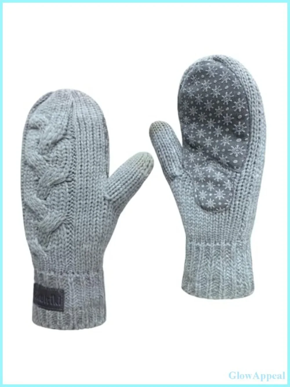 Women's Sherpa Lined Touchscreen Mittens with Snowflake Silicone Grip